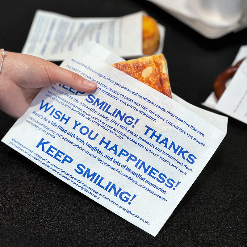 ins wind simple bread packaging bag baking shop oil-proof paper bag alkaline water European bag bagel croissant packing paper bag