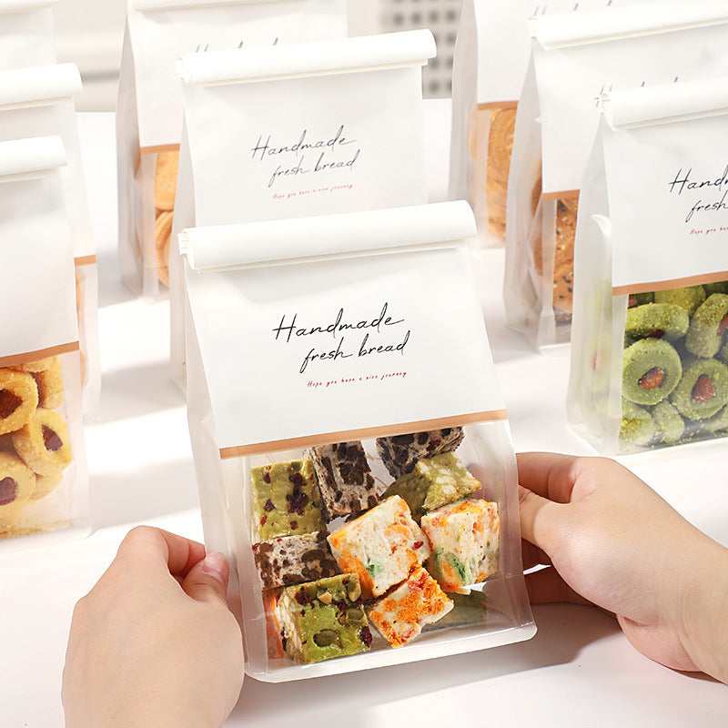 Biscuits Packaging Bag Cookies Snowflake Crisp Candy Dessert Baking Bag Toffee Nougat Food Self-supporting Ziplock Bag