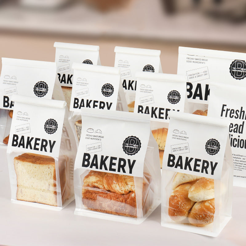 ins Minimalist Toast Bread Packaging Bag Baking European Bag Bagel Ziplock Bag Sliced Croissant Kraft Paper Bag