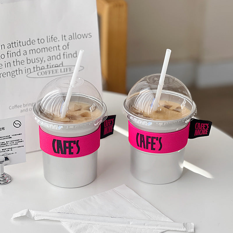 Internet celebrity disposable coffee cup commercial packaging aluminum cup high value silver super light cold drink frozen milk tea cup