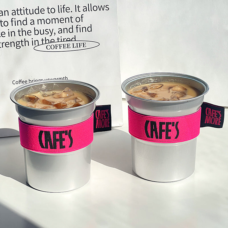 Internet celebrity disposable coffee cup commercial packaging aluminum cup high value silver super light cold drink frozen milk tea cup