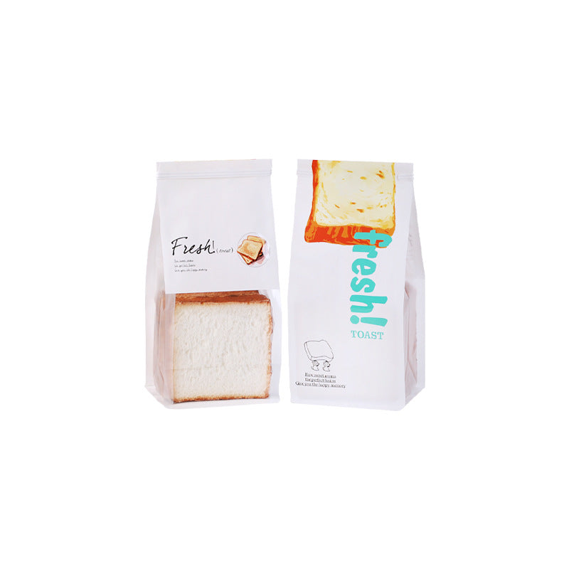Toast bread packaging bag, bakery self-sealing food grade packaging bag 450g toast kraft paper bag wholesale