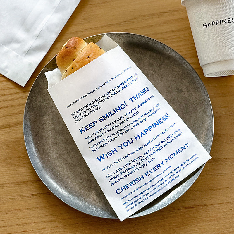 ins wind simple bread packaging bag baking shop oil-proof paper bag alkaline water European bag bagel croissant packing paper bag