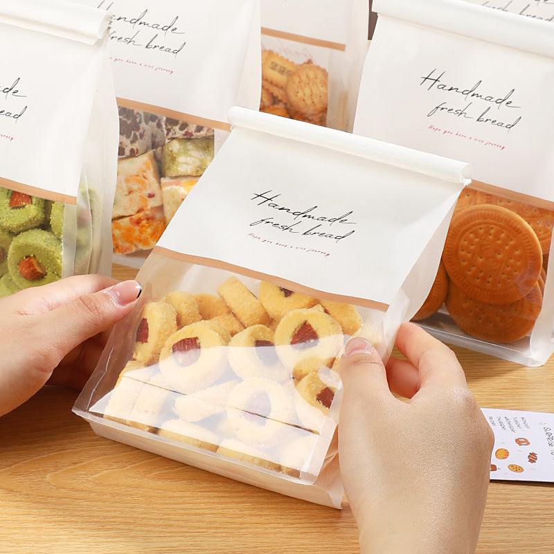 Biscuits Packaging Bag Cookies Snowflake Crisp Candy Dessert Baking Bag Toffee Nougat Food Self-supporting Ziplock Bag