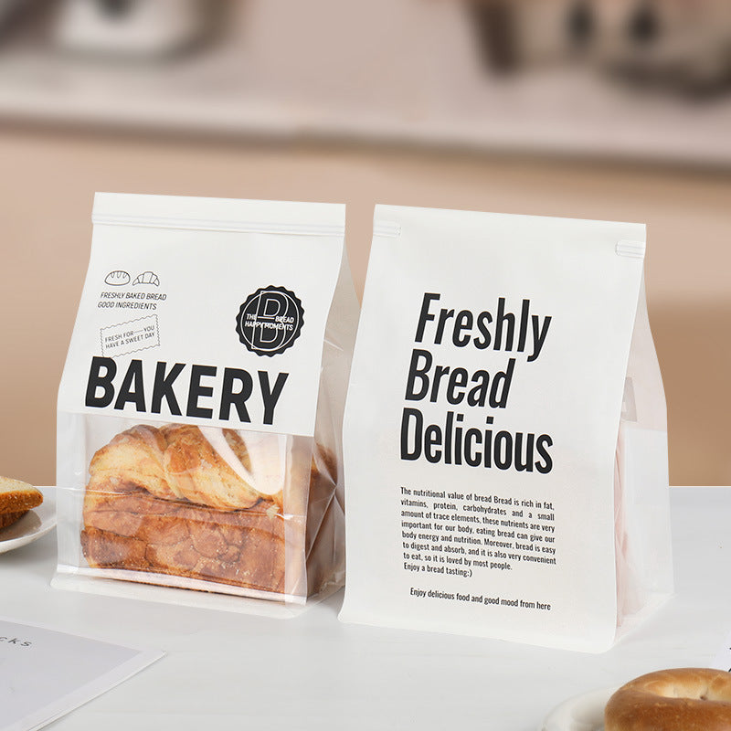 ins Minimalist Toast Bread Packaging Bag Baking European Bag Bagel Ziplock Bag Sliced Croissant Kraft Paper Bag