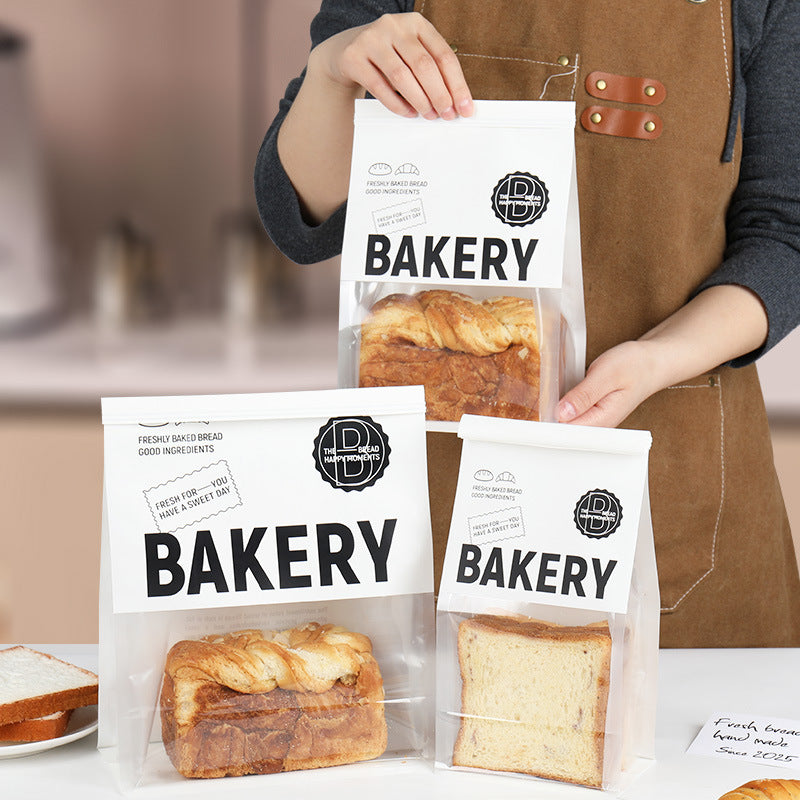 ins Minimalist Toast Bread Packaging Bag Baking European Bag Bagel Ziplock Bag Sliced Croissant Kraft Paper Bag