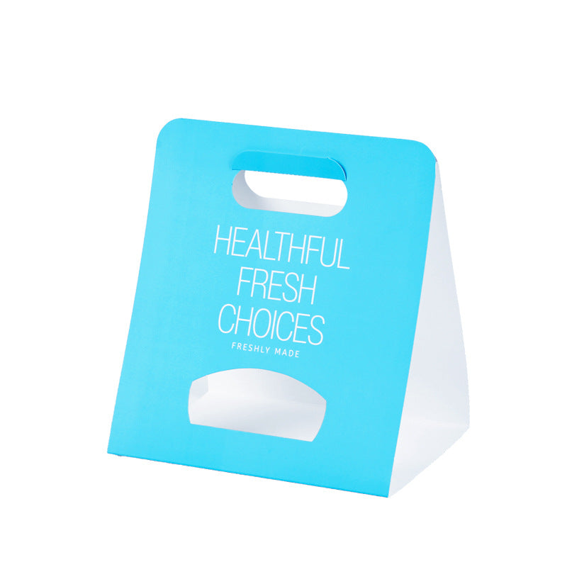 ins simple lake blue disposable cold brew yogurt bowl light salad packaging packaging portable tray custom logo