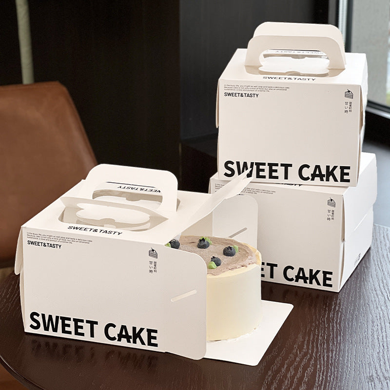 3/4 inch cake box portable dessert packing box square basque mousse baking packaging box commercial