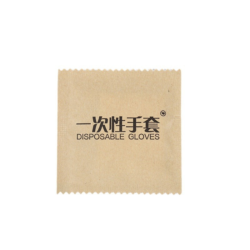 Kraft paper disposable gloves single package small package commercial food grade restaurant takeaway fried chicken independent packaging gloves