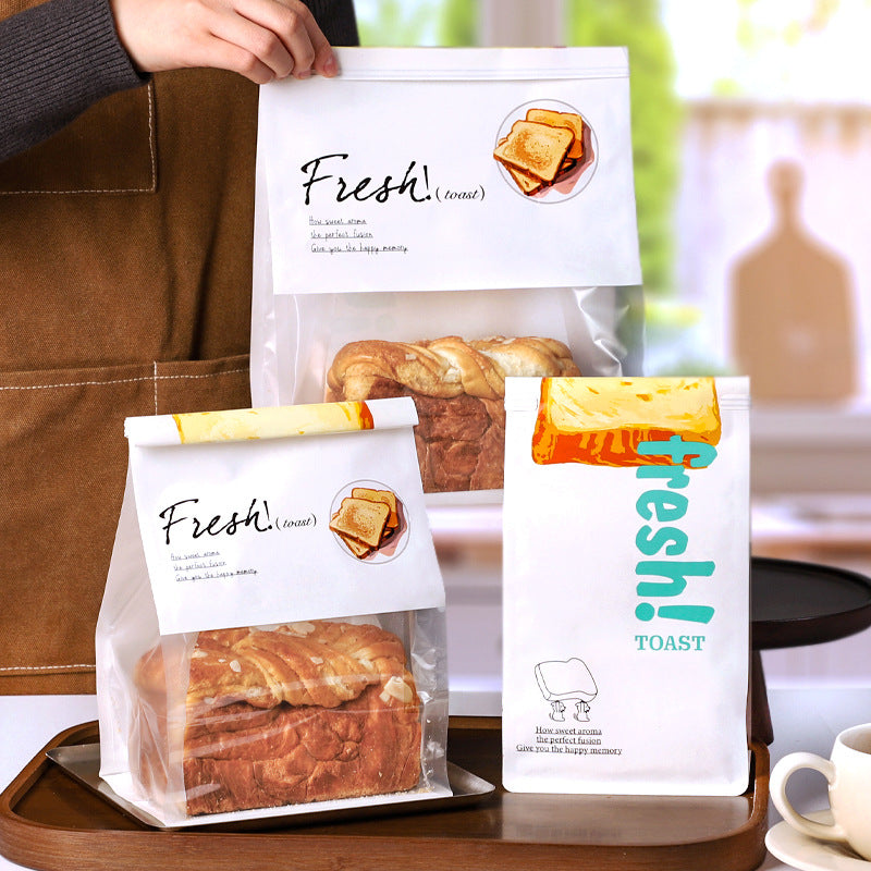 Toast bread packaging bag, bakery self-sealing food grade packaging bag 450g toast kraft paper bag wholesale