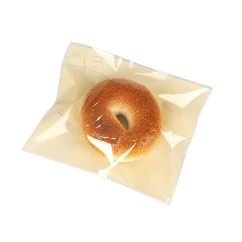 Bagel bread packaging bag, baking self-sealing bag, toast European bag, separate small snack packaging, self-adhesive transparent food bag