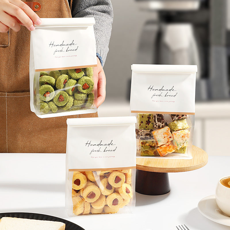 Biscuits Packaging Bag Cookies Snowflake Crisp Candy Dessert Baking Bag Toffee Nougat Food Self-supporting Ziplock Bag