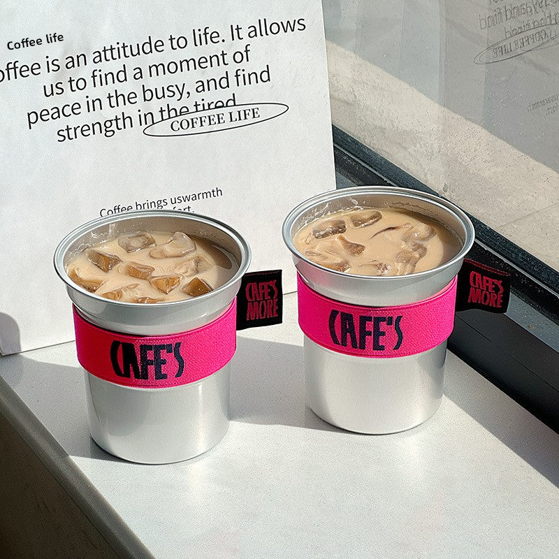 Internet celebrity disposable coffee cup commercial packaging aluminum cup high value silver super light cold drink frozen milk tea cup