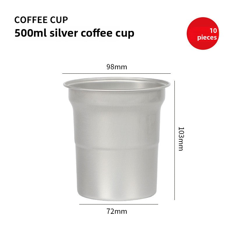 Internet celebrity disposable coffee cup commercial packaging aluminum cup high value silver super light cold drink frozen milk tea cup