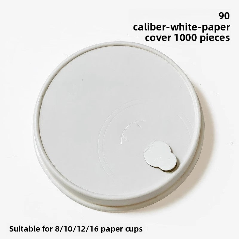 Internet celebrity disposable pulp cup lid environmentally friendly degradable 90 caliber coffee milk tea takeaway paper cup leak-proof paper cover