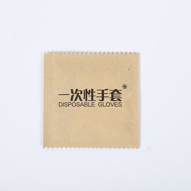 Kraft paper disposable gloves single package small package commercial food grade restaurant takeaway fried chicken independent packaging gloves