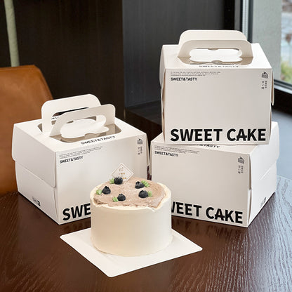 3/4 inch cake box portable dessert packing box square basque mousse baking packaging box commercial