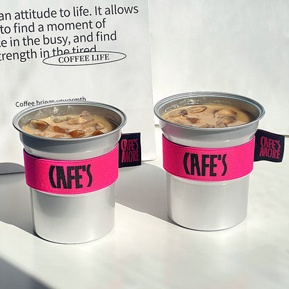 Internet celebrity disposable coffee cup commercial packaging aluminum cup high value silver super light cold drink frozen milk tea cup