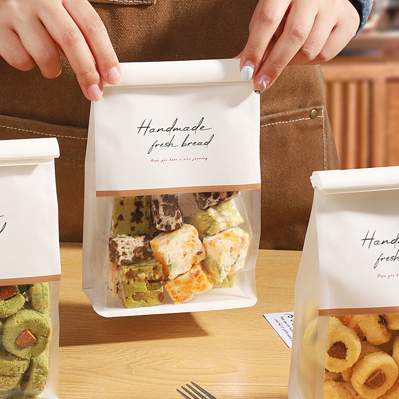 Biscuits Packaging Bag Cookies Snowflake Crisp Candy Dessert Baking Bag Toffee Nougat Food Self-supporting Ziplock Bag