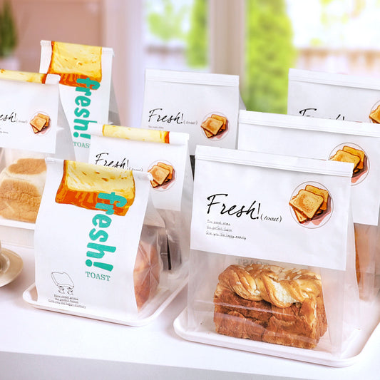 Toast bread packaging bag, bakery self-sealing food grade packaging bag 450g toast kraft paper bag wholesale