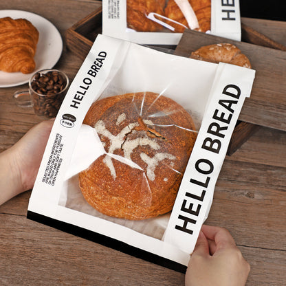 Simple alkaline water bread packaging bag toast sliced European bag meal bag sandwich bagel baking bag kraft paper bag
