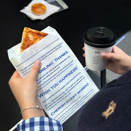 ins wind simple bread packaging bag baking shop oil-proof paper bag alkaline water European bag bagel croissant packing paper bag