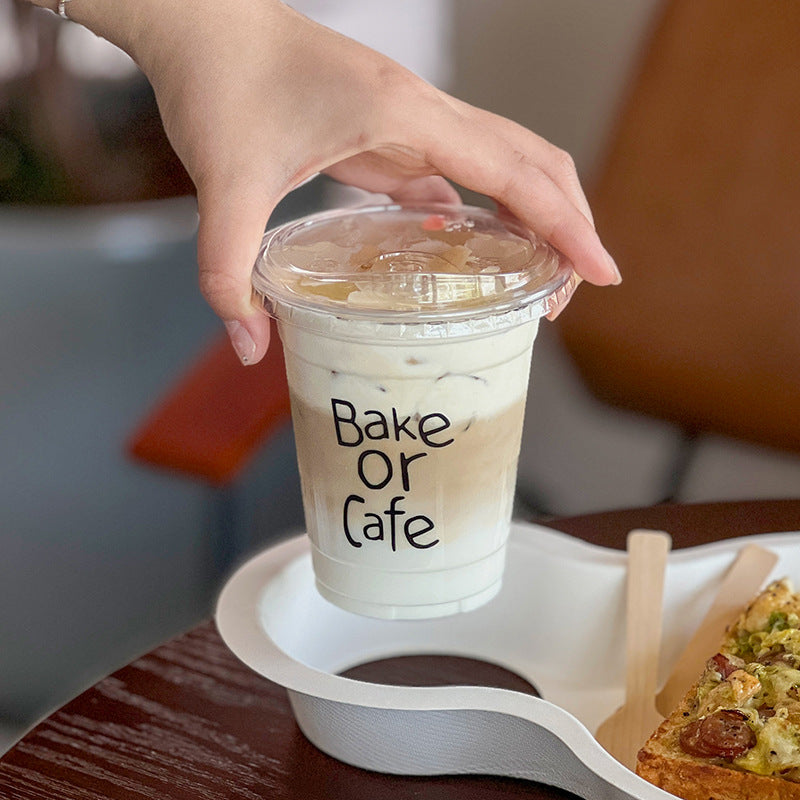 Internet celebrity disposable coffee cup with lid commercial citywalkbrunch light salad milk tea paper cup customization