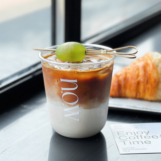 Disposable coffee cup transparent U-shaped PET cold drink cup Internet celebrity juice plastic cup milk tea packing cup with lid