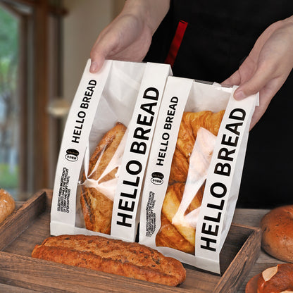 Simple alkaline water bread packaging bag toast sliced European bag meal bag sandwich bagel baking bag kraft paper bag