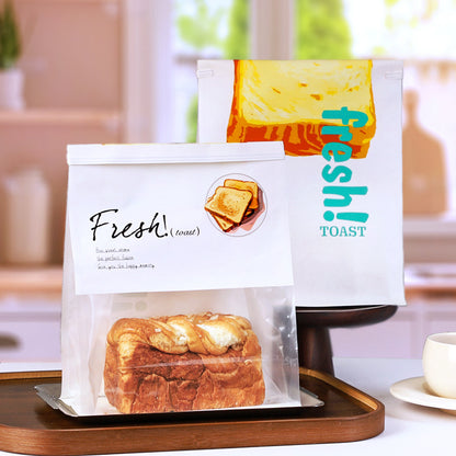 Toast bread packaging bag, bakery self-sealing food grade packaging bag 450g toast kraft paper bag wholesale
