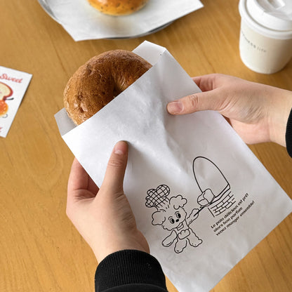 Cartoon puppy bread packaging bag, alkaline water European bag, croissant bagel greaseproof paper bag, baking food grade commercial packaging