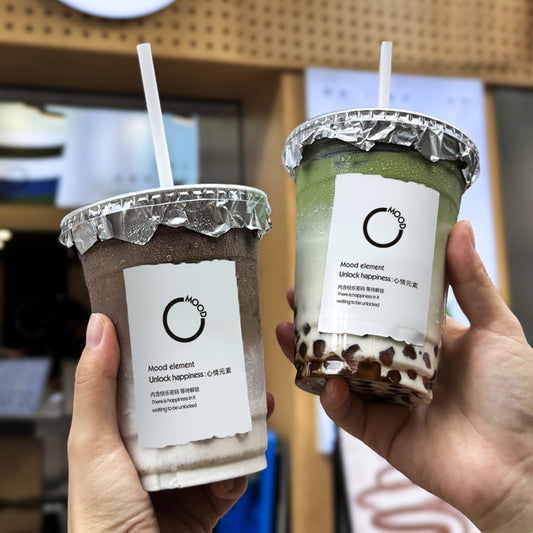 ins simple coffee milk tea cup sticker wholesale takeaway packaged drinks decorative cup sticker self-adhesive printed logo