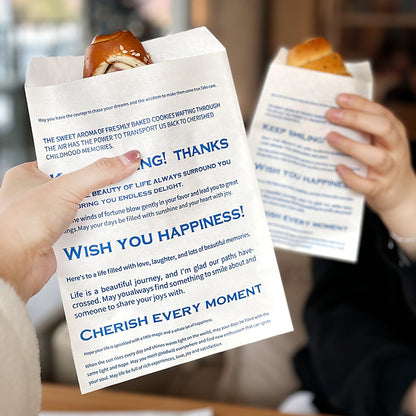ins wind simple bread packaging bag baking shop oil-proof paper bag alkaline water European bag bagel croissant packing paper bag