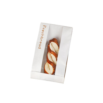 Simple English Window paper bag Long baguette Caterpillar bread packaging bag Baking bread packaging bag Oil-proof