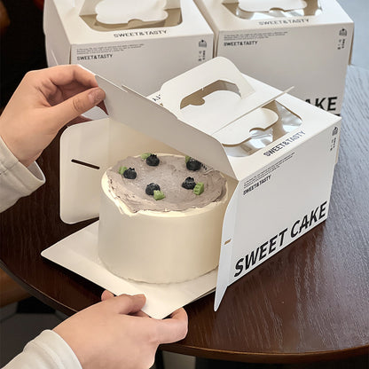 3/4 inch cake box portable dessert packing box square basque mousse baking packaging box commercial
