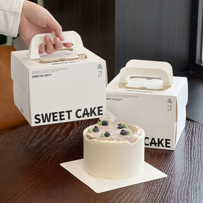 3/4 inch cake box portable dessert packing box square basque mousse baking packaging box commercial