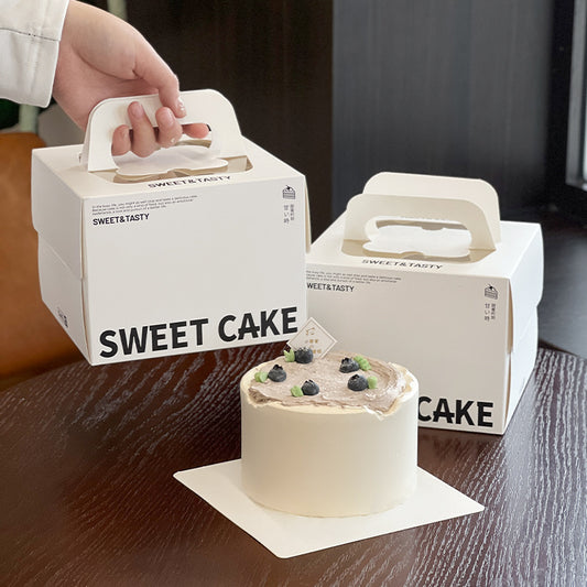3/4 inch cake box portable dessert packing box square basque mousse baking packaging box commercial
