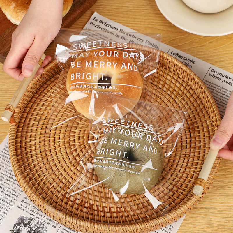 Alkaline water bagel bread bag food grade packaging bag transparent sliced toast donut baking packaging bag