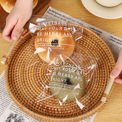 Alkaline water bagel bread bag food grade packaging bag transparent sliced toast donut baking packaging bag
