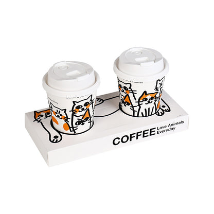 Creative coffee cup embedded paper tray Internet celebrity milk tea cup holder ins disposable coffee cup paper tray wholesale