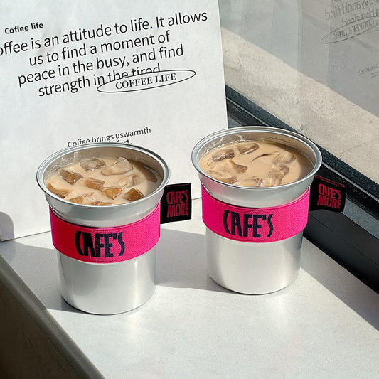 Internet celebrity disposable coffee cup commercial packaging aluminum cup high value silver super light cold drink frozen milk tea cup