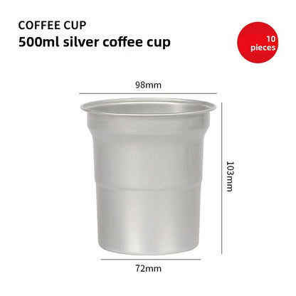 Internet celebrity disposable coffee cup commercial packaging aluminum cup high value silver super light cold drink frozen milk tea cup