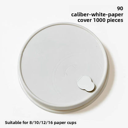 Internet celebrity disposable pulp cup lid environmentally friendly degradable 90 caliber coffee milk tea takeaway paper cup leak-proof paper cover